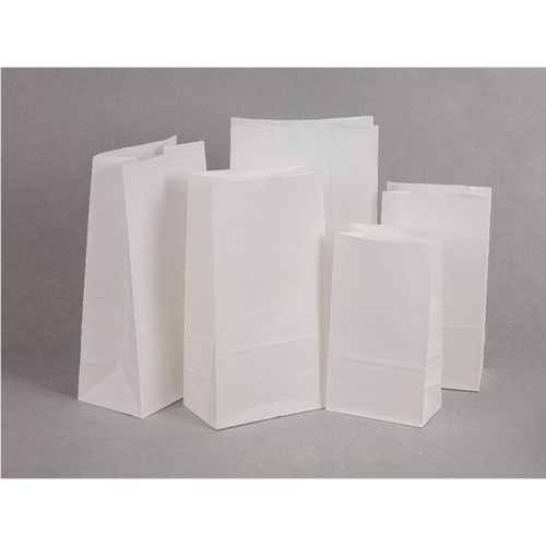 Saco de embalagem de papel kraft branco com fundo plano